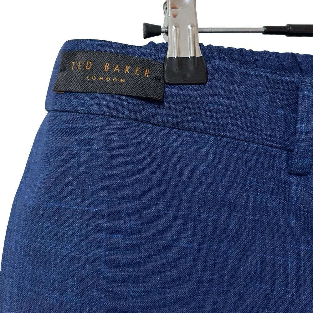 Ted Baker London Mens Roger Slim Fit Wool Blend Pants Size 38 Navy‎ Trousers NWT